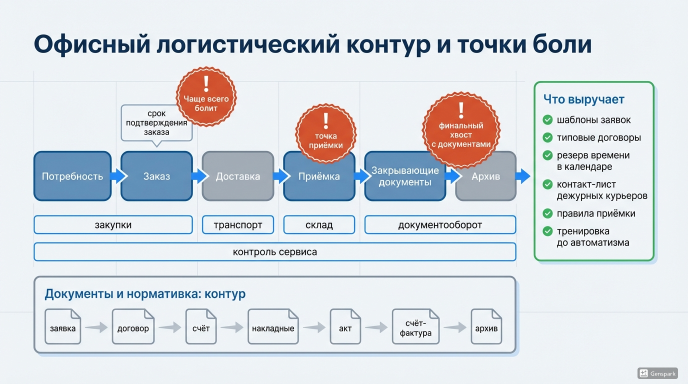 Что включает логистика в задачах офиса